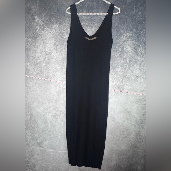 ENZA COSTA Dresses & Skirts - ENZA COSTA Stretchy Silk Ribbed Maxi Tank Dress Black Large